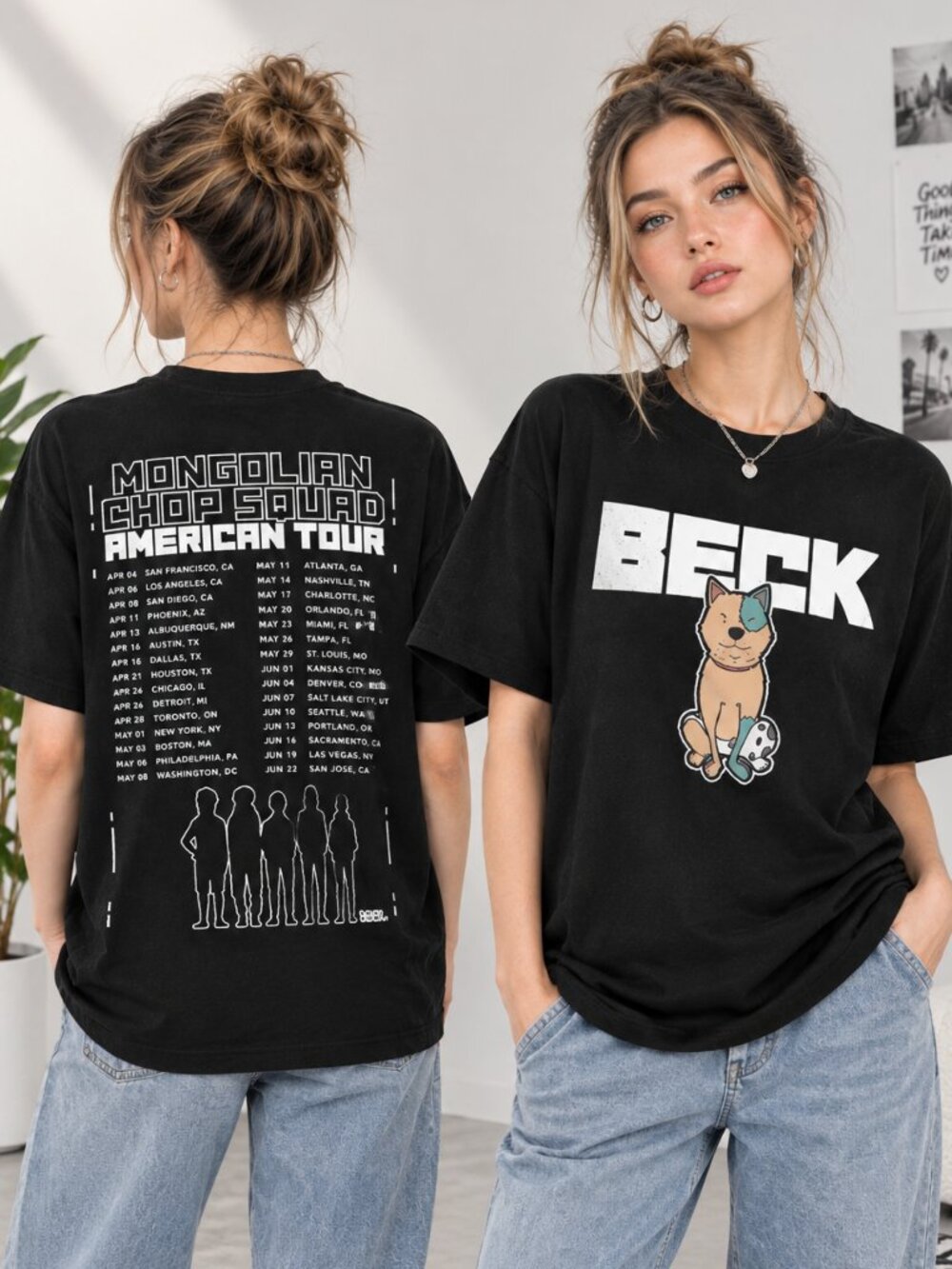 Black Mongolian Chop Squad Beck American Tour Graphic Tee For Anime Fans